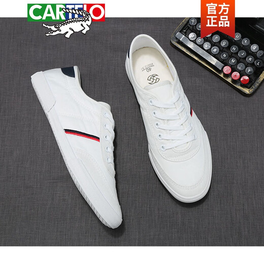 Zapatos Cartelo Canvas Style Coreano Men Aprendatable Bajo Sobre suave Sobre versátil Zapatos casuales para hombres Zapatos para hombres Zapatos blancos White [Surface de lienzo] Cordas 9272 39