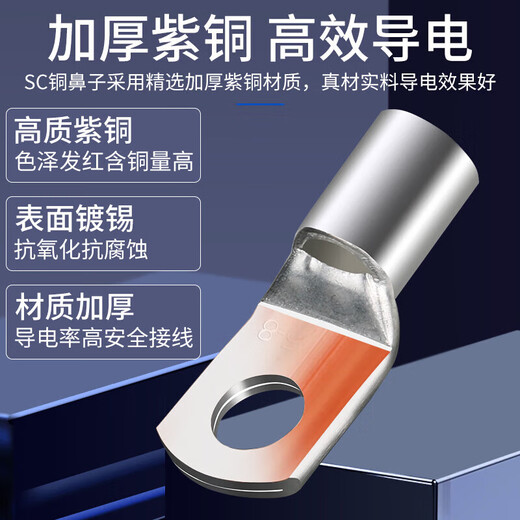 Yuduo National Standard A-Grade Dicked Cold Pressing Peeping Nase SC2,5/4/6/10/358 Quadratische Kupferdrahtnase SC12014 (10 Stück