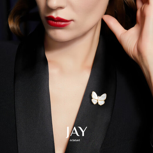 Jay butterfly brooch, high-end female pin, anti-exposure, birthday gift for mother, mother-in-law and elders