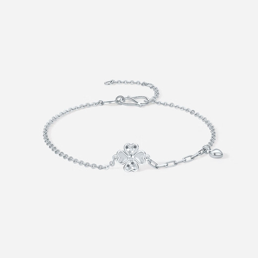 Saturday Fortune (ZLF) pt950 platinum bracelet women's car flower shiny exquisite love four-leaf clover lucky bracelet 16+3cm-2.65g