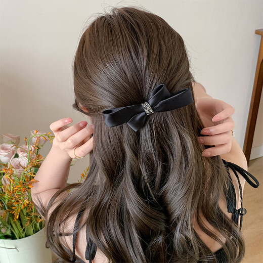 Chimera (CHIMERA) Spring Clip Bow Hairpin Ponytail Half-tied Hair Accessory Hairpin for Girls with Small Hair Volume at the Back of the Head Birthday Gift