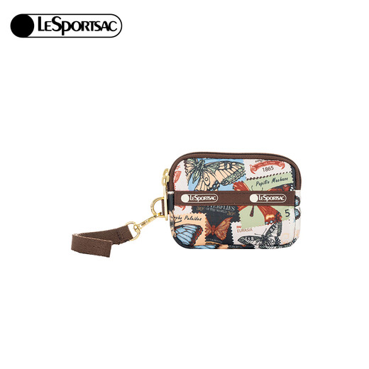 LeSportsac new butterfly stamp series retro hand-painted splicing style coin purse clutch bag butterfly stamp