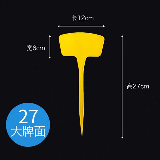 塑料立体园艺插地牌多肉标签植物标识牌大号T标签花卉盆栽插牌 45公分扇形(白色) 100个