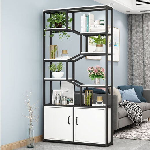 Wen Xinfu iron screen office partition cabinet storage rack industrial style living room storage cabinet display cabinet entrance entrance bookshelf black shelf%23%23 Fritillary white cabinet 0 length * 0 width 0 size by customer service