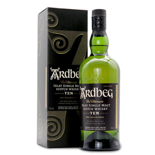 雅柏（Ardbeg）阿贝10年 雅柏系列 单一麦芽威士忌泥煤味苏格兰威士忌 700mL