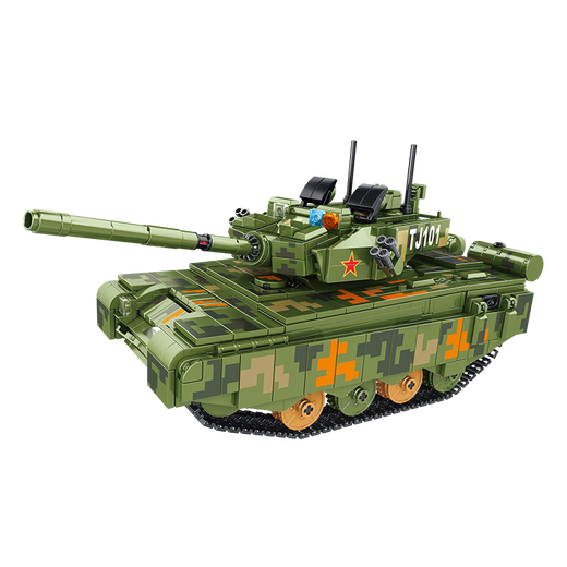 PanLOS BRICK remote control 99 main battle tank building block toy boy military assembly huge armored vehicle model 7-14 years old Type 99 tank remote control + APP [1105 pieces]