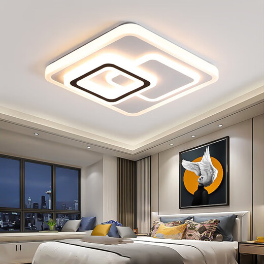HULDRAled ceiling lamp room bedroom lamp main living room lamp hall modern simple atmosphere 2024 new Zhongshan lamp Meiling 90*60cm three-color adjustable 96W*2
