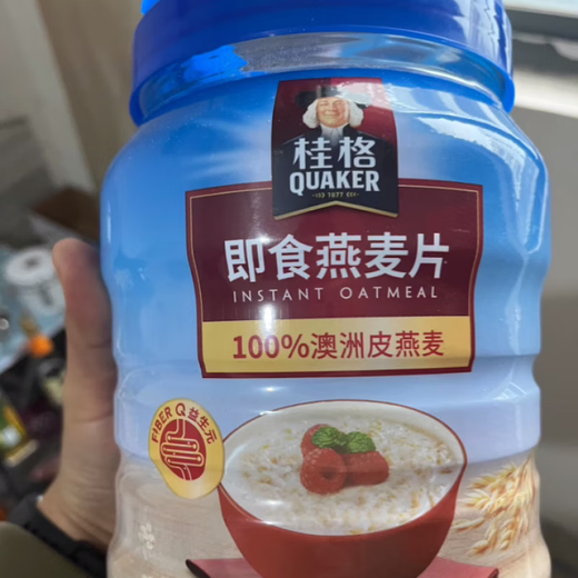 桂格新日期即食皮燕麦片原味谷物冲饮早餐速食免煮营养代餐 【袋装】燕麦片1478g*1袋 1g
