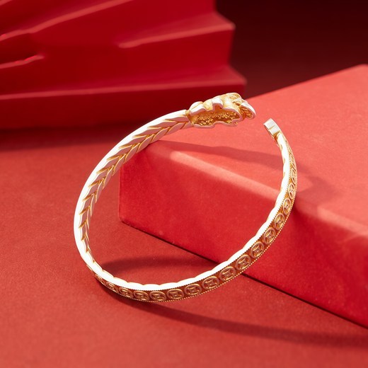 BABE BOBBI pure silver 9999 gold-painted Pixiu copper coin open bracelet Chinese style jewelry sterling silver bracelet gift silver bracelet bracelet gold-painted Pixiu bracelet 23g