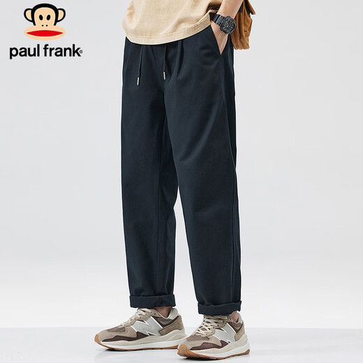 大嘴猴（paul frank）休闲裤男夏季美式裤子男士工装裤男裤宽松长裤 藏蓝色 XL