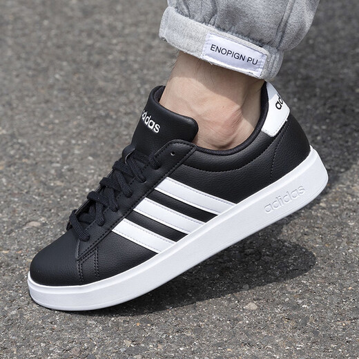 阿迪达斯（adidas）三条纹板鞋男女鞋2025夏季新款经典低帮运动鞋复古轻便学生休闲鞋 GW9196黑色 37 (230mm)