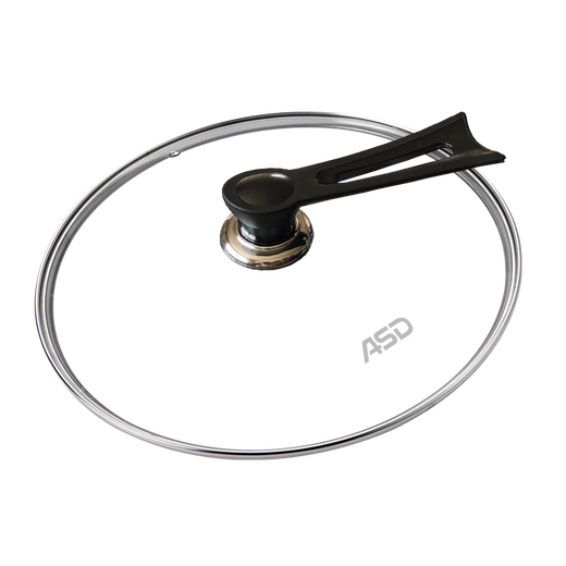 ASD pot lid 34cm household tempered glass lid wok steamer iron pot universal 304 food grade stainless steel large lid can stand universal glass lid-34cm
