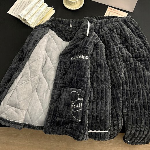 
Pameiqi Pameiqi pajamas men's winter cotton three-layer thickened flannel warm super thick cotton jacket set home clothing 9903 XL code (171-178cm 130-155Jin [Jin equals 0.5 kg])