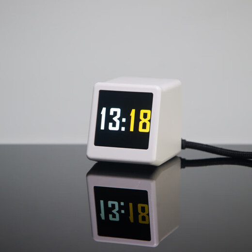 Japan MUJU color screen temperature and humidity meter home smart simple office desktop study weather alarm clock artifact white V4