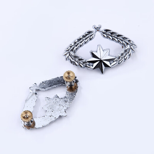 VAN OCEAN ANNORA security badge metal security uniform collar flower collar pin silver collar flower five-pointed star wheat ear security uniform silver wheat ear collar flower pair