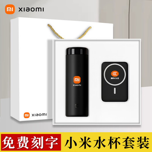 红韬公司年会礼品定制员工团建实用水杯周年庆纪念品商务伴手礼活动 黑：小米保温杯+3C磁吸电源
