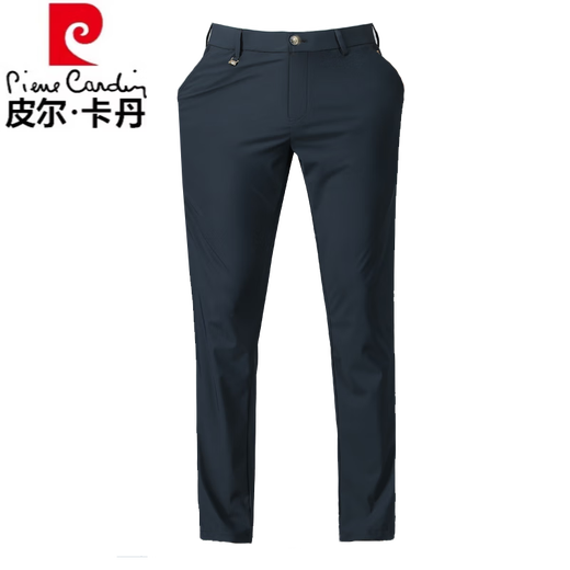 Pierre Cardin Pure Cotton Herren Casual Hosen mittleren Alters in der mittleren Altersdauer vielseitiger Anti-Falten-Kee-Resistant-Geschäft lang Hosen Trend 9888 Modelle [Sommerstil] Marineblau Größe 34 Taillenumfang 2 Fuß 7 7