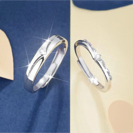 Dirholl PT950 platinum ring for ladies, princess and prince couple’s engagement ring, 520 Valentine’s Day gift for girlfriend, light luxury model-prince and princess ring, can be engraved