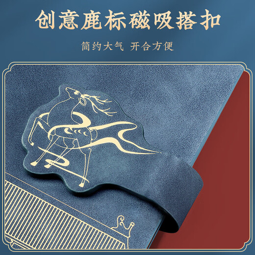 白金丽人 故宫国潮活页笔记本本子礼盒套装文创礼品高颜值文具伴手礼中国风记事本新年礼物企业可定制 蓝色