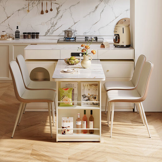 Lin's home cream slate dining table home dining side cabinet against the wall integrated island storage rotating folding dining table and chair combination RM2T cream RM2T partition cabinet