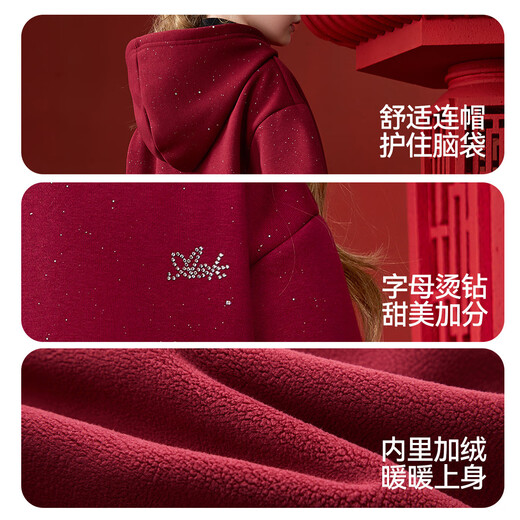 ASK JUNIOR children's sweatshirt 25 winter medium and large children's hooded warm thick sportswear girls' tops