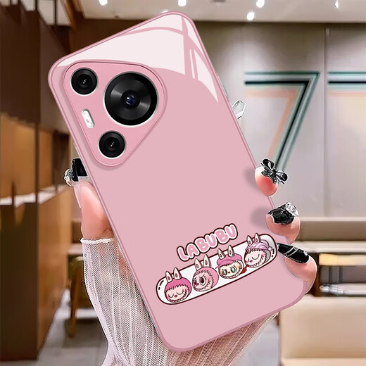 瑞桓柏labubu手机壳适用华为pura70泡泡玛特mate60pro卡通可爱p50拉布布 15921-液态玻璃-玫瑰粉 华为Pura70