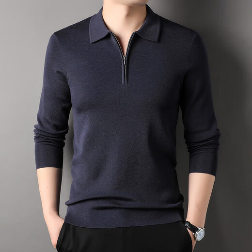 DVW luxury high-end brand cardigan men's worsted thick sweater autumn and winter solid color half-zip lapel casual sweater black gift box M 170 reference weight 120-135Jin Jin equals 0.5 kg