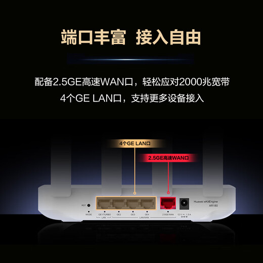 Huawei WiFi7 enterprise-class wireless router AR180 dual-band 3600M 2G bandwidth Mesh networking behavior management VPN APP management home router