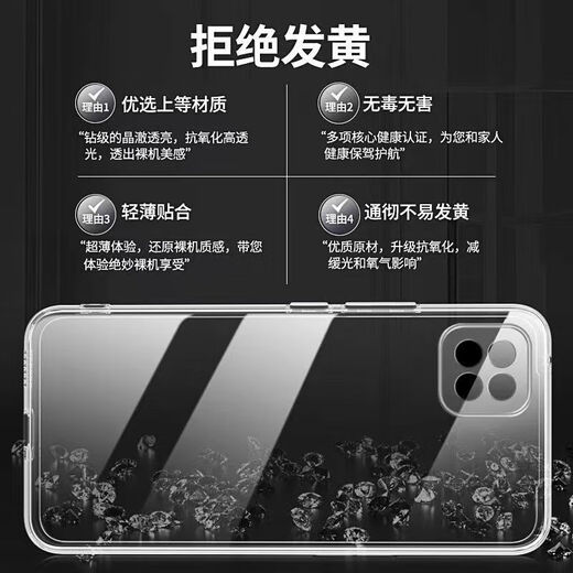 OPPO原装A72手机壳a72硅胶高清透明全包简约防摔软壳保护套 全包镜头高清冰透壳 2个装 OPPOA724G