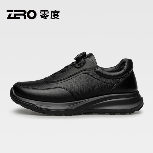 Zero Business Genuine Leather Fashionable Casual Men's Shoes 25 New Soft Bottom Cushioning Anti-Slip Comfortable Hiking Shoes Black 42