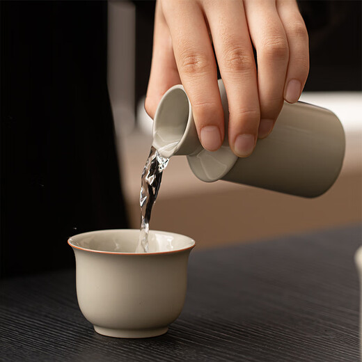 Xiyuanji wine warmer ceramic scalding wine warmer pot yellow wine warmer pot two liang white wine hot wine pot household new style vegetable gray Yuanyue wine warmer set simple package