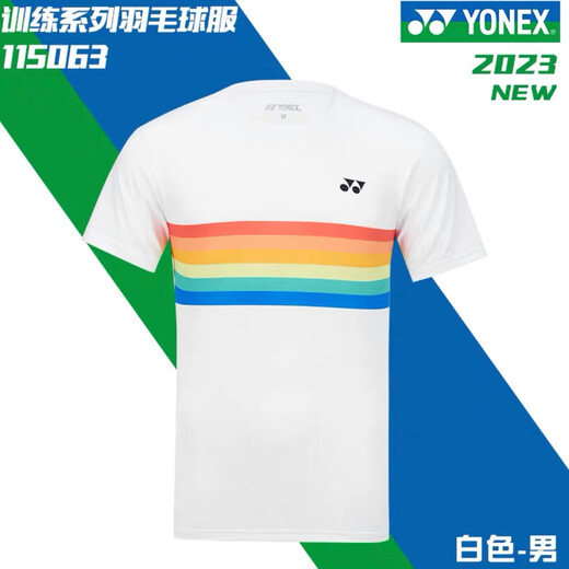 赛事威2024新款yy羽毛球服王小羽彩虹短袖女上衣吸汗速干运动比赛训练服 7029白色女款上衣 L