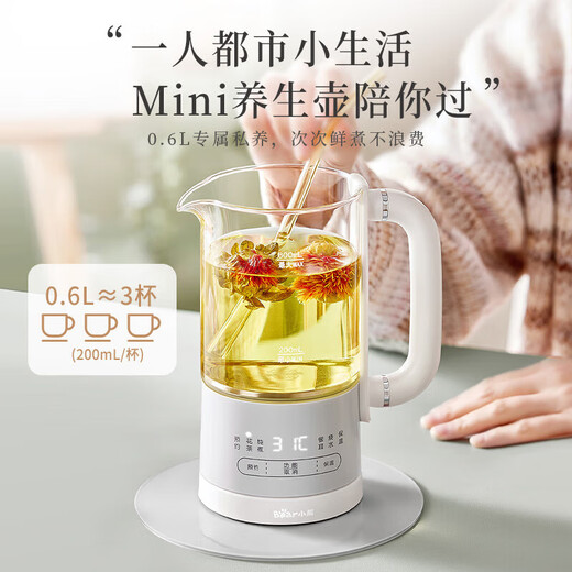 Bear Health Kettle Kettle Tea Maker 316L Stainless Steel Mini Small Capacity Tea Kettle Mini Small Portable Insulated Electric Kettle Gift YSH-E06H1 316L Stainless Steel 0.6L