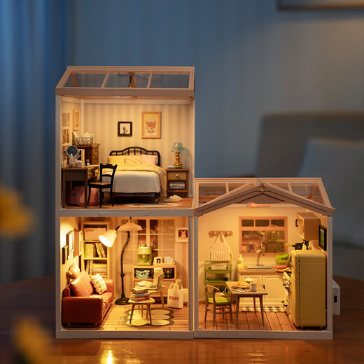 Ruolai Super World Bedroom Diy House assembled building blocks toys for children's birthday Chinese Valentine's Day gift