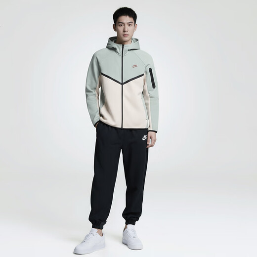 Nike NIKE Men's Knitted Hooded Jacket Trendy Fashion Fashionable and Versatile HV0950-020 White Green L