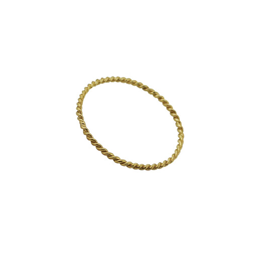 Mi Ling Korea imported pure 14K gold ring small ring smooth simple twist ring ring ring joint two-finger ring spot twist rod ring No. 17