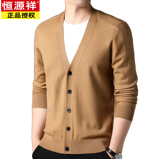 Hengyuanxiang (Hyx) Pur Cachemire Tricot Cardigan For Men's Spring and Automne NOUVEAU VACHEUR VETUILE HEUX VETURE VEAUCHEMENT DE NOUVEL