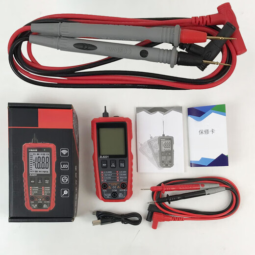 XMSJ mit magnetischer Saugaution Automatisch intelligente digitale Anti-Verbrennende Multimeter-Elektriker-Wartung Haushaltsradverschiebungsmesser Ladungsmodell ZL6231+ Speichertasche Anti-Verbrennung Automatik