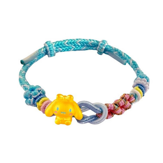 Bindao G18k gold bracelet for women 999 gold covered with silver and cinnamon dog light luxury and elegant braided rope as a birthday gift for girlfriend