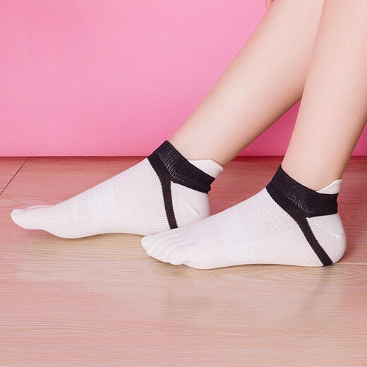 Leather Jin Jin is equal to 0.5 kg Wei Sports Leisure Solid Color Five Toe Socks Women's Cotton Pure Tang Fruit Color Five Toe Socks Heel Guard Yoga Pilates Spring Socks Women's Sports Five Toe Socks 5 Pairs