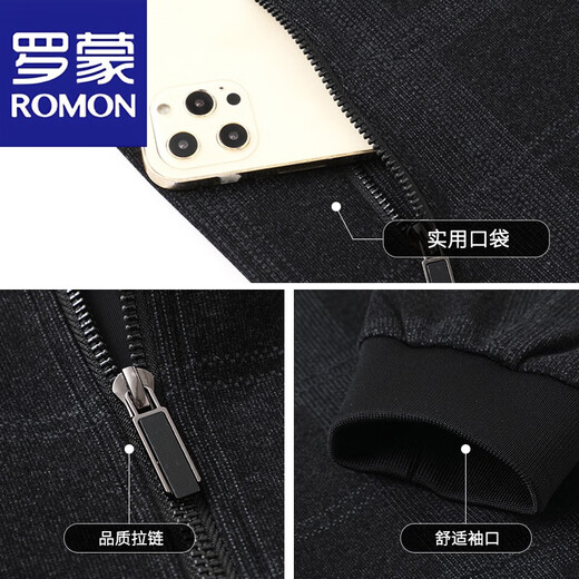 Romon Daddy Jacket Stand Collar Jacket Woolen Spring y Autumn de mediana edad y ancianas