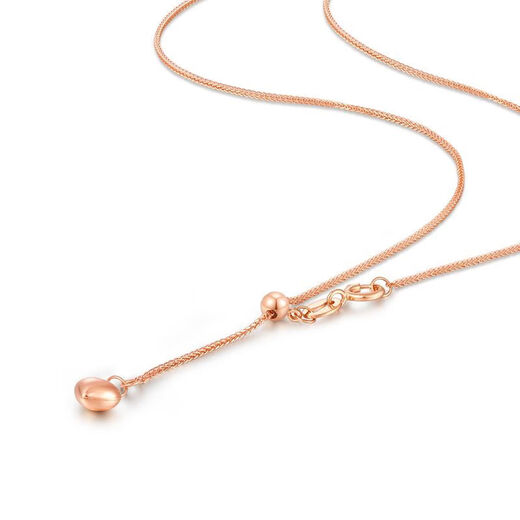 18k gold Chopard chain retractable necklace for women gold rose gold platinum heart-shaped small peach heart pull-out adjustable sweater chain love K yellow Chopard necklace 50cm