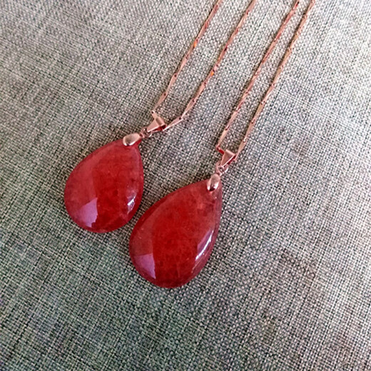 Chishe Natural Argentinian Rhodochrosite Pendant, Ice Color Ruddy, Women’s Marriage Stone Gift Accessories 1%23