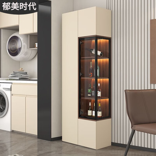宜家客厅酒柜展示柜奶油风餐边柜一体靠墙转角柜置物架家 款式1800*350*2000