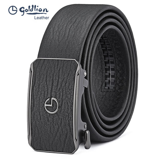 Goldlion Men's Belt First Layer Cowhide Automatic Buckle Belt Fashionable Business Trouser Belt Gift Box New Year's Gift