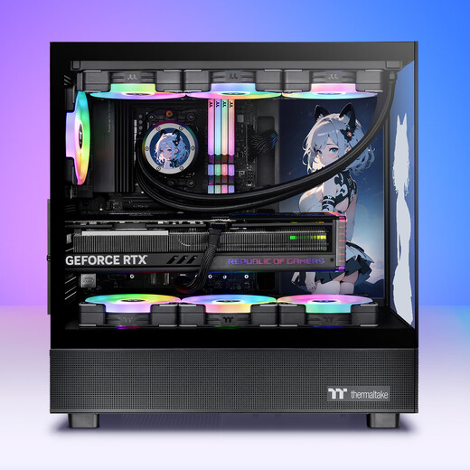 Thermaltake（Tt）钢影 透S 限定版 海景房机箱 电脑主机 黑色（ATX主板/支持360水冷/270°全景/9风扇位/4090显卡）
