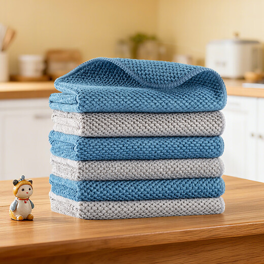 Aimiya milk tea shop special rag absorbs water and does not shed lint to wipe the table kitchen home bar coffee towel cleaning rag gray 40*70-3 pack