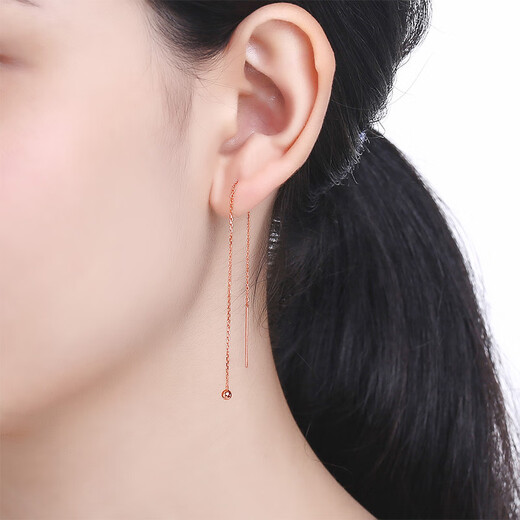 Saturday Fuhong 18K gold earrings for women, long color gold earrings, earrings birthday gift KI091457 pair