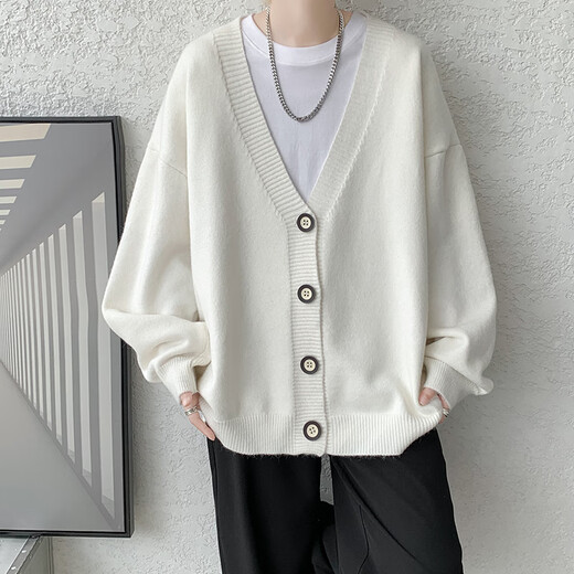 Pang Youmi 8xl-M Extra Sweater de cárdigan de gran tamaño para hombres Simple Knitting Chaqueta de punto para hombres suéter de punto informal