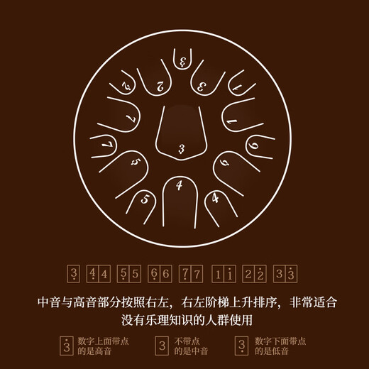 hluru鲁儒空灵鼓 12寸13音色空鼓钢舌鼓手碟鼓防刮耐磨打击乐器 风铃青